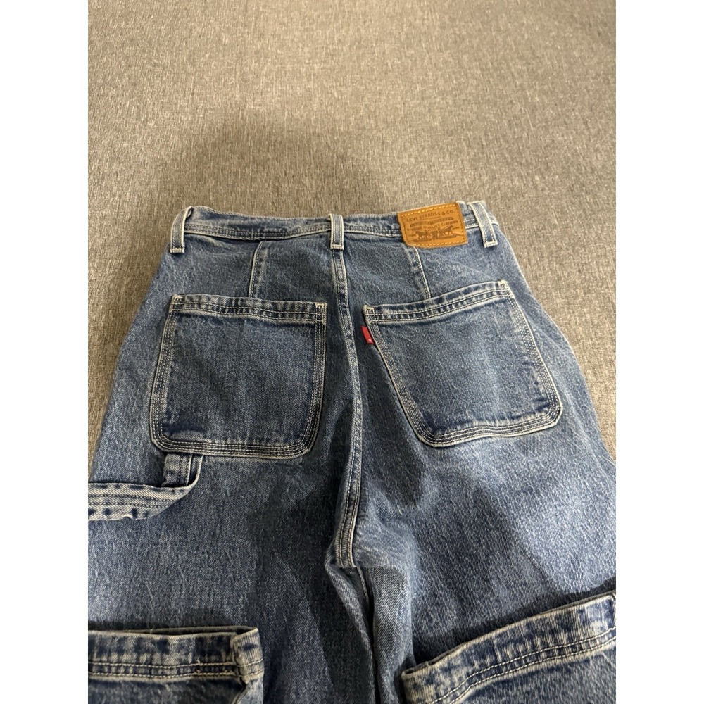 Levi's Premium Ribcage Straight Cargo Style Jeans Sz 26 - Picture 12 of 13